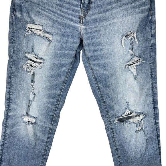 American Eagle SZ 30x32 (28x30) Athletic Mens Jeans Distressed Airflex+ Zip-Fly - Picture 3 of 12